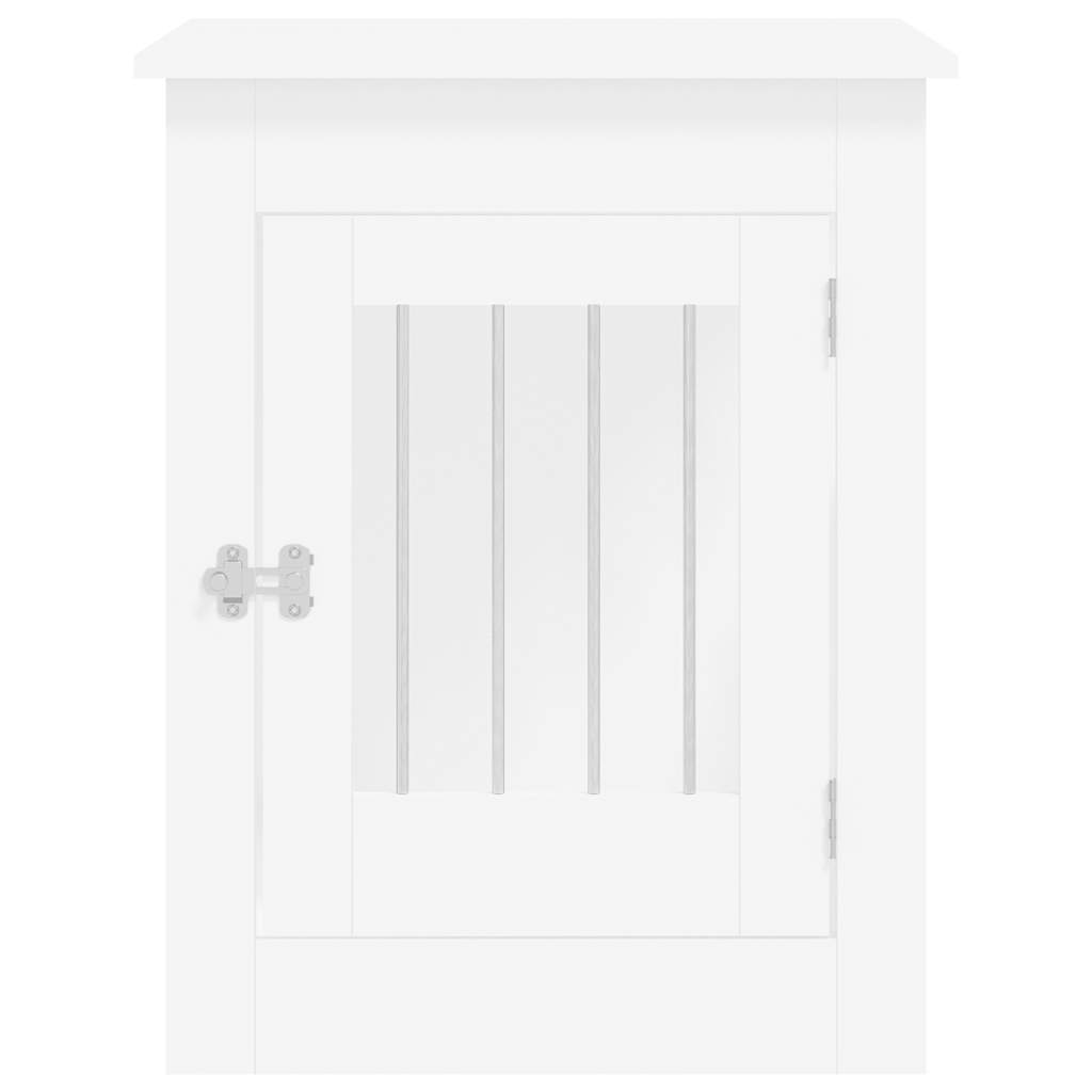 Gabbia Cani da Arredamento Bianca 55x80x68cm Legno Multistrato