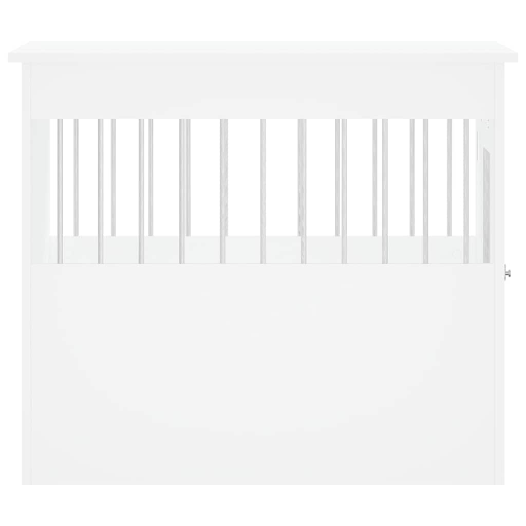 Gabbia Cani da Arredamento Bianca 55x80x68cm Legno Multistrato