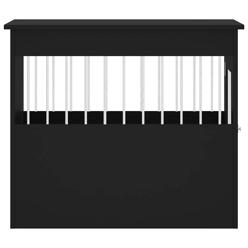Gabbia Cani da Arredamento Nera 55x80x68cm Legno Multistrato