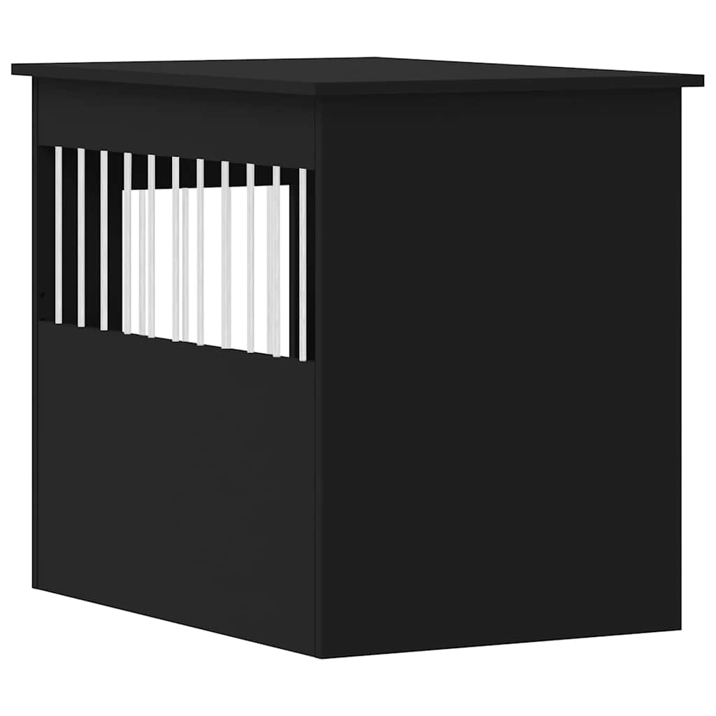 Gabbia Cani da Arredamento Nera 55x80x68cm Legno Multistrato
