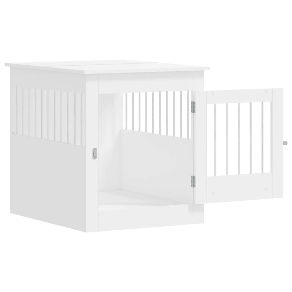 Gabbia Cani Arredamento Bianca 64,5x80x71cm Legno Multistrato