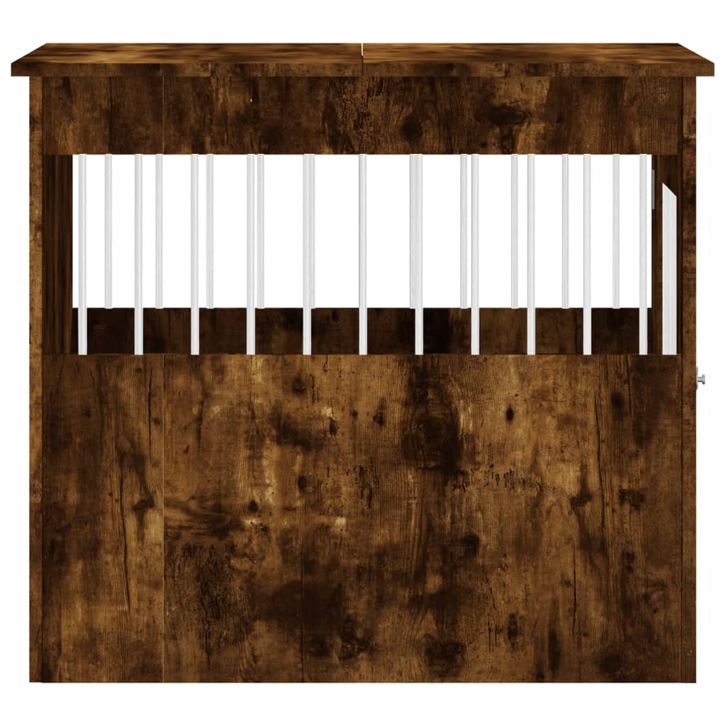 Gabbia Cani da Arredamento Rovere Fumo 64,5x80x71cm Multistrato