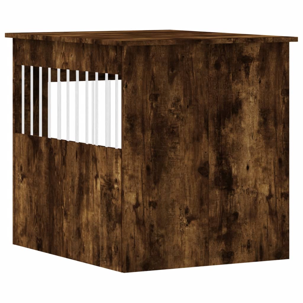 Gabbia Cani da Arredamento Rovere Fumo 64,5x80x71cm Multistrato