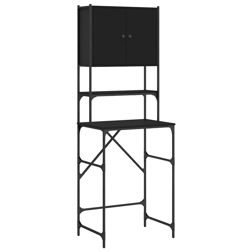 Mobile per Lavatrice Nero 68x48,5x194 cm