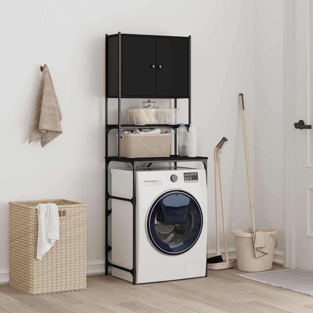 Mobile per Lavatrice Nero 68x48,5x194 cm