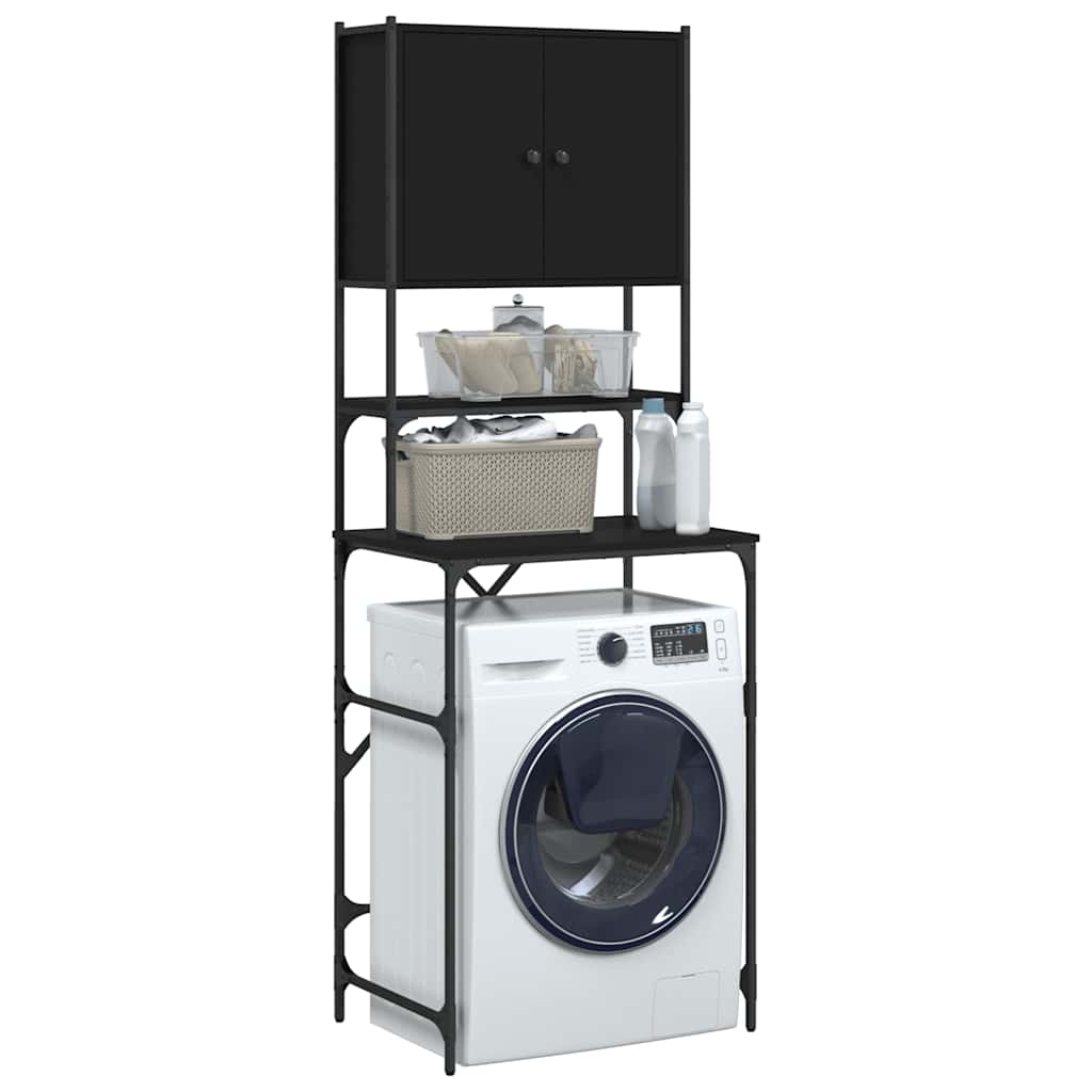 Mobile per Lavatrice Nero 68x48,5x194 cm