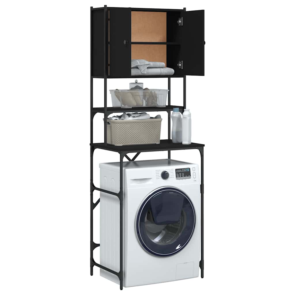 Mobile per Lavatrice Nero 68x48,5x194 cm