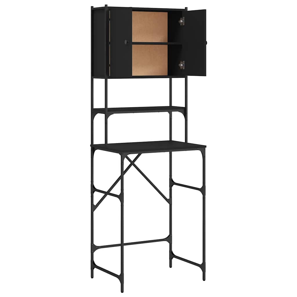 Mobile per Lavatrice Nero 68x48,5x194 cm