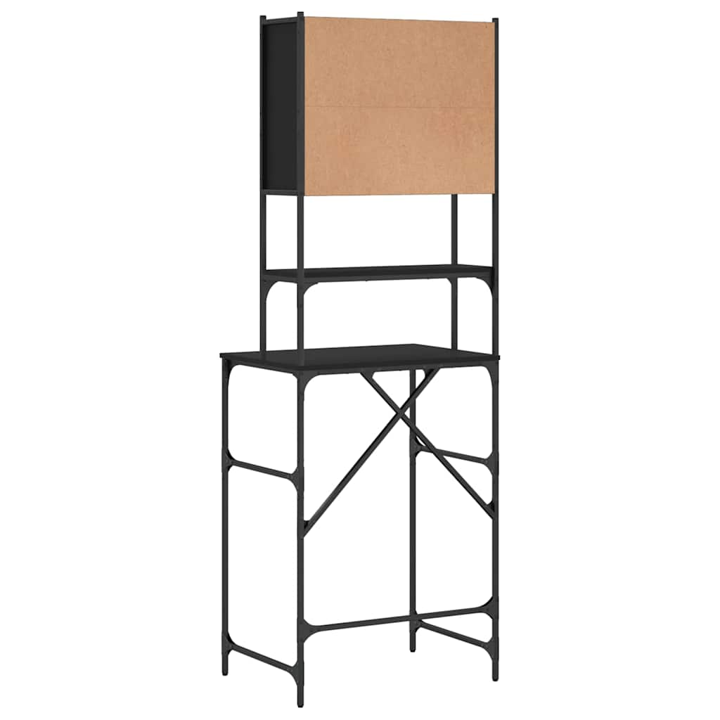 Mobile per Lavatrice Nero 68x48,5x194 cm