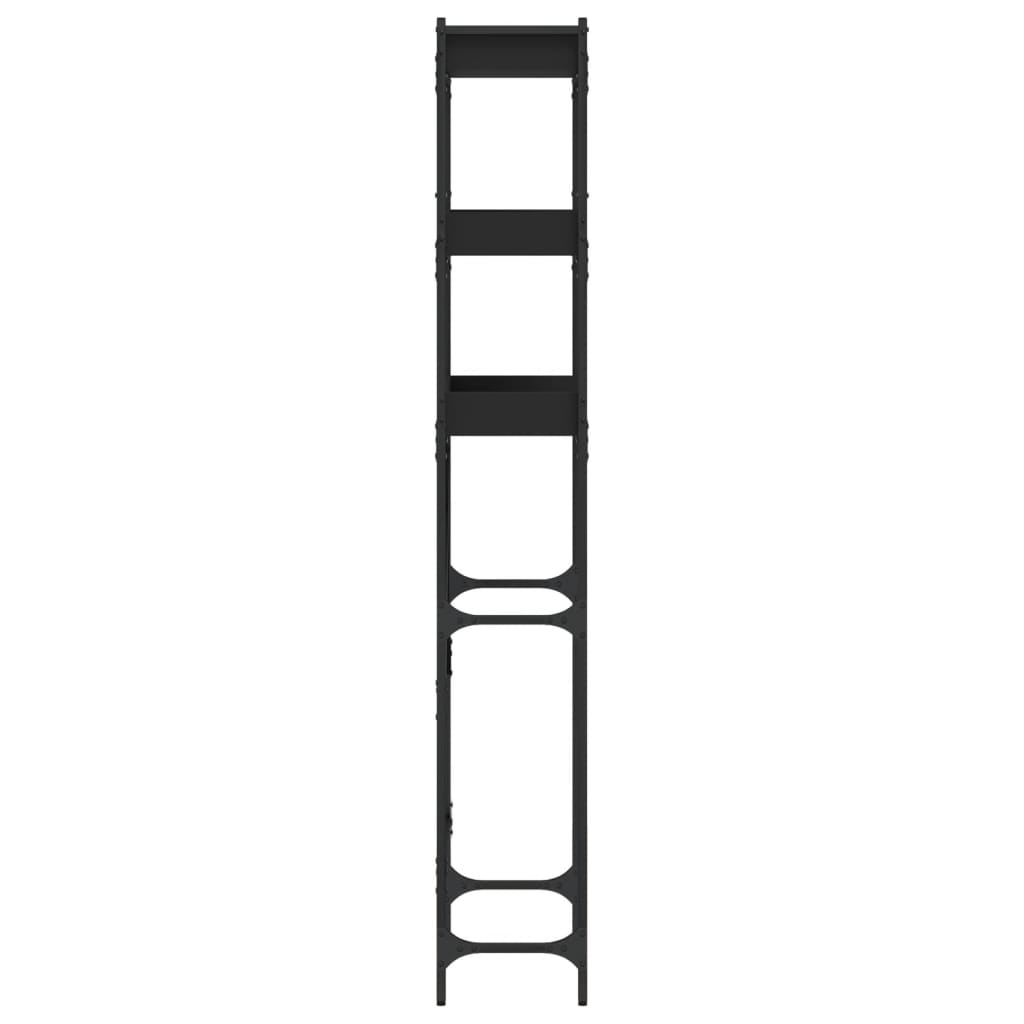 Scaffale per Lavatrice Nero 67x25x163 cm in Legno Multistrato