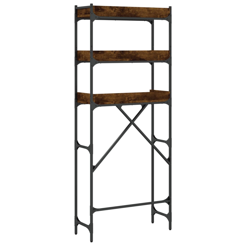 Scaffale per Lavatrice Rovere Fumo 67x25x163 cm Multistrato