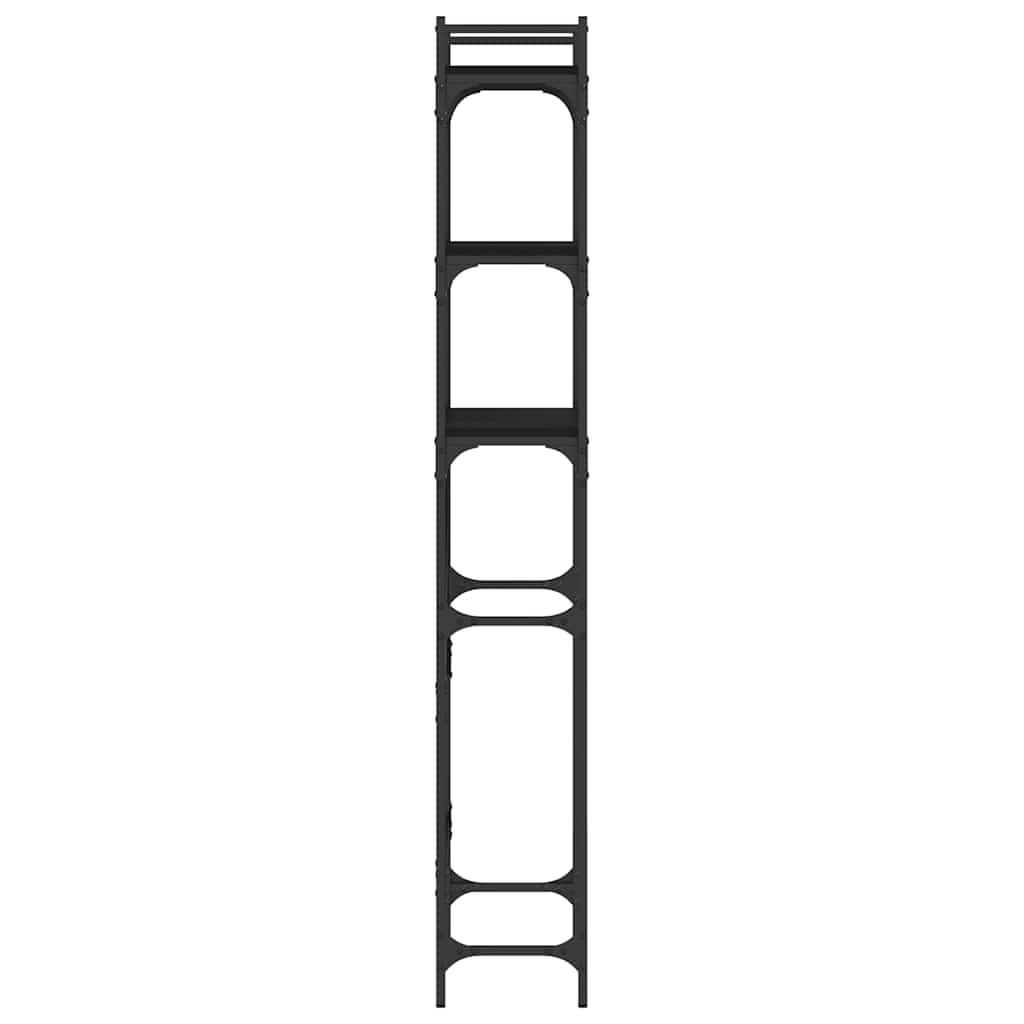 Scaffale per Lavatrice Nero 67x25x163 cm in Legno Multistrato