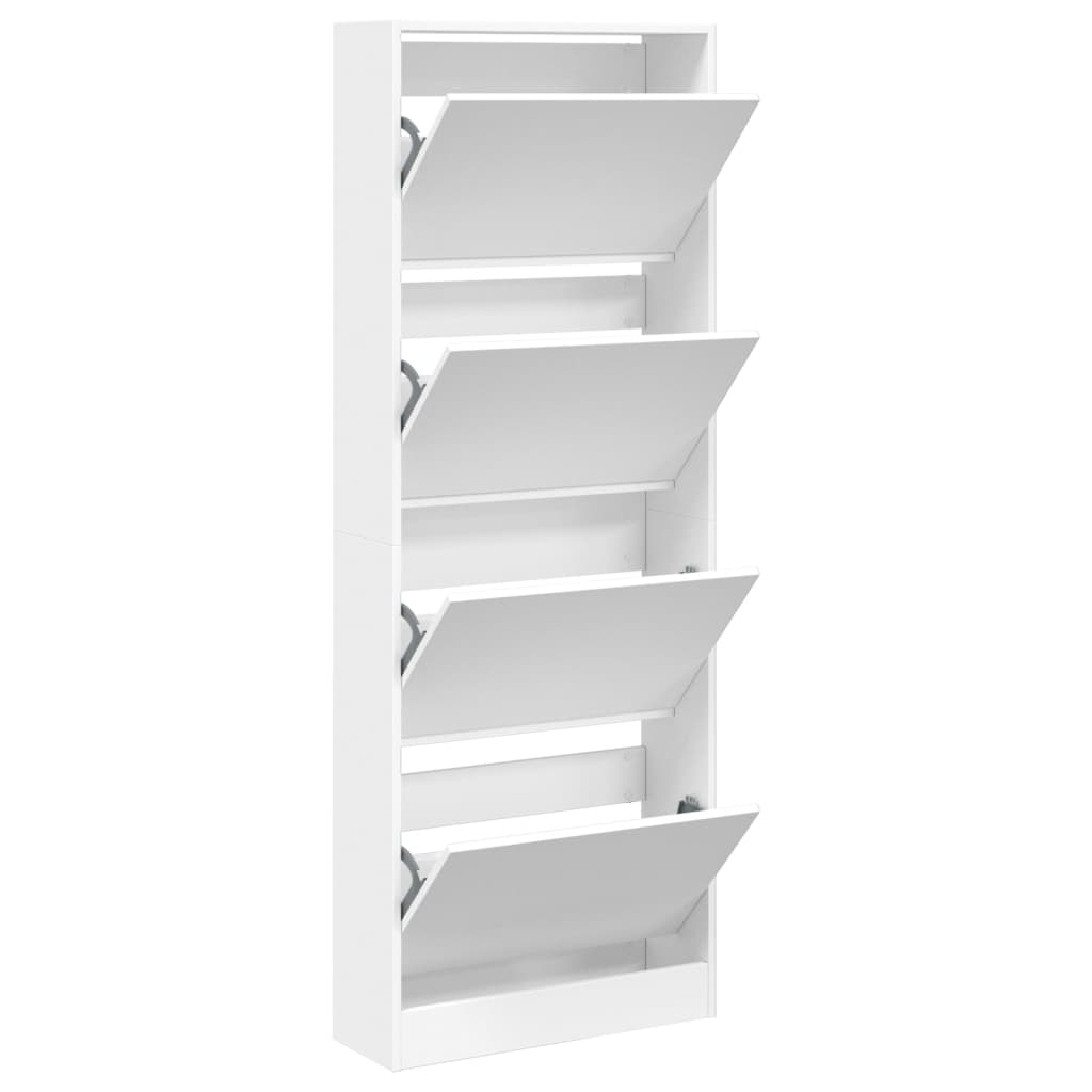 Scarpiera Bianca 60x21x163,5 cm in Legno Multistrato