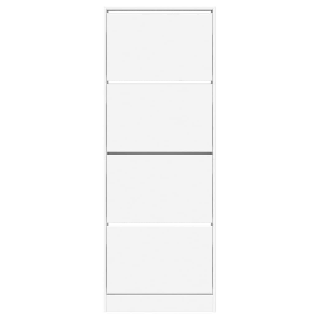 Scarpiera Bianca 60x21x163,5 cm in Legno Multistrato