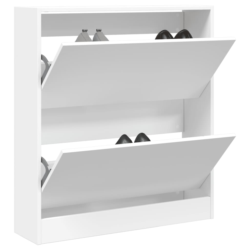 Scarpiera Bianca 80x21x87,5 cm in Legno Multistrato