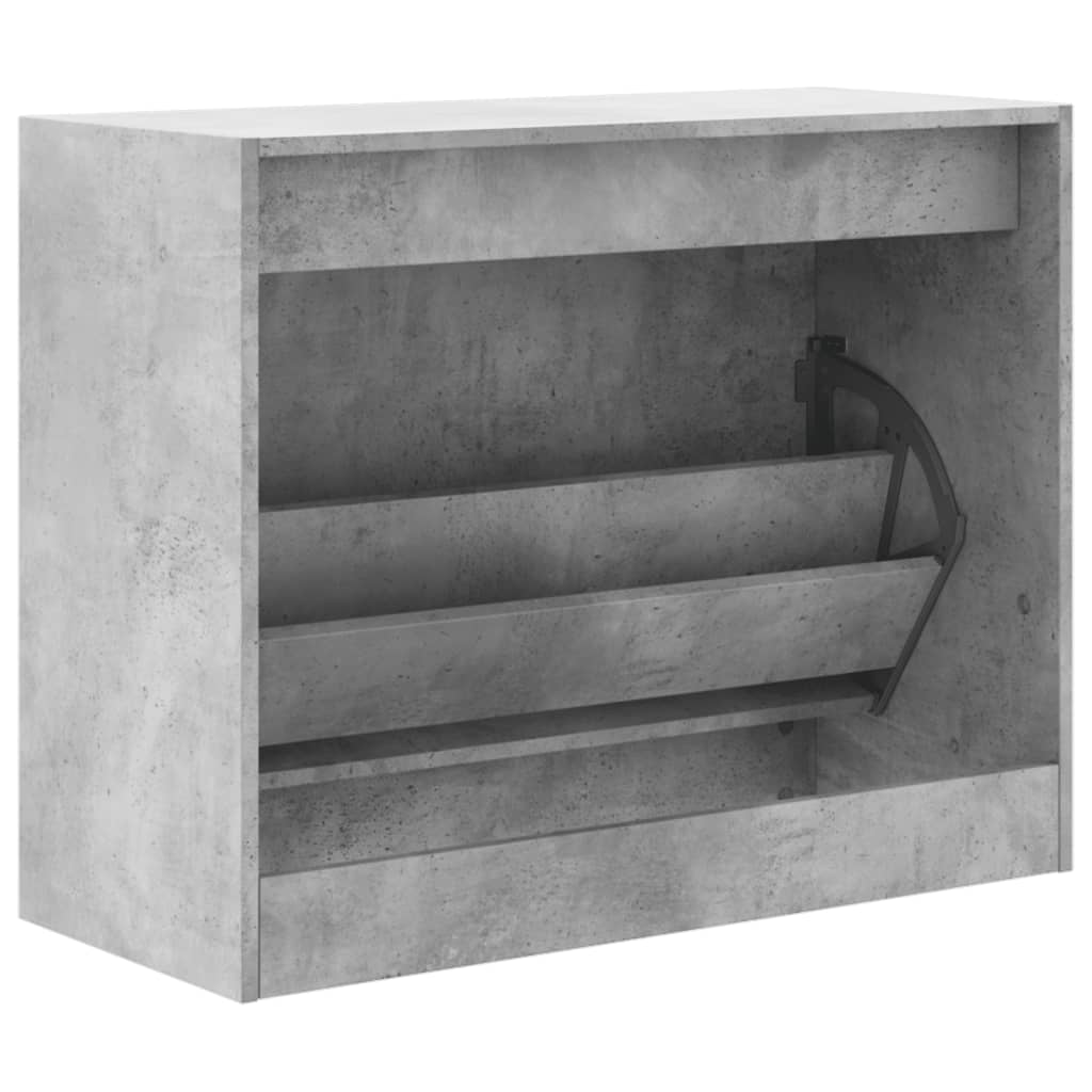 Scarpiera Grigio Cemento 80x34x63 cm in Legno Multistrato