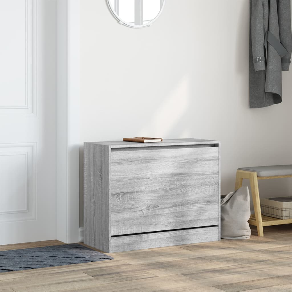 Scarpiera Grigio Sonoma 80x34x63 cm in Legno Multistrato
