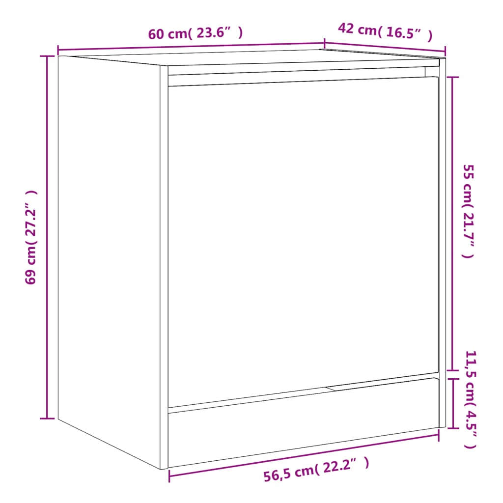 Scarpiera Bianca 60x42x69 cm in Legno Multistrato