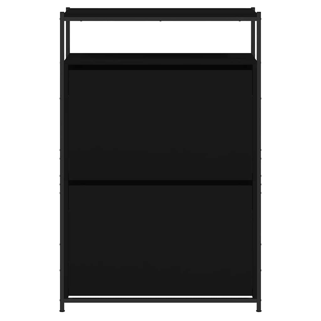 Scarpiera Nera 75x34x112 cm in Legno Multistrato