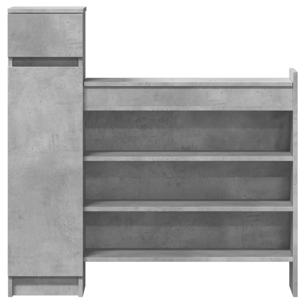 Scarpiera Grigio Cemento 100,5x28x100 cm in Legno Multistrato