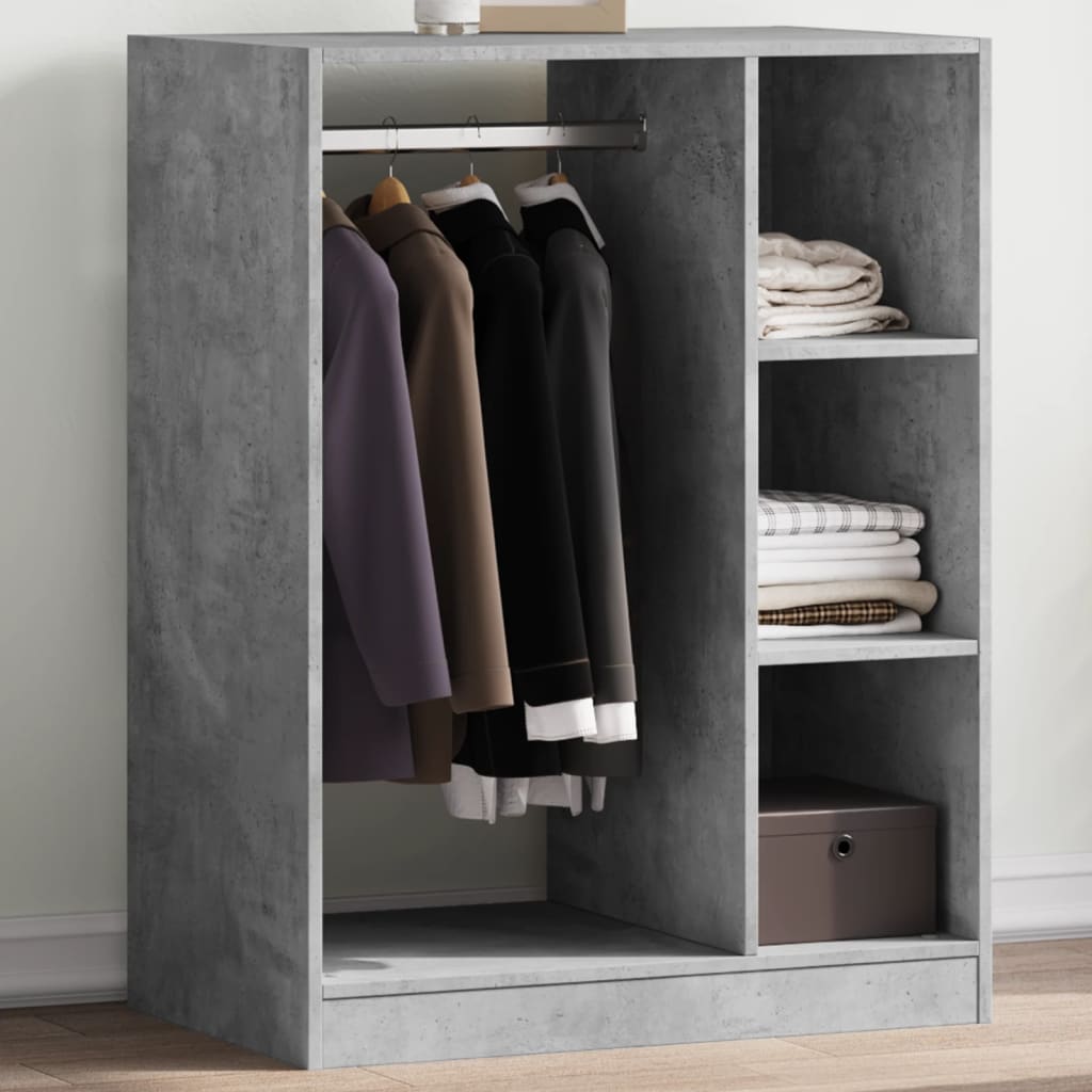 Armadio Grigio Cemento 77x48x102 cm in Legno Multistrato