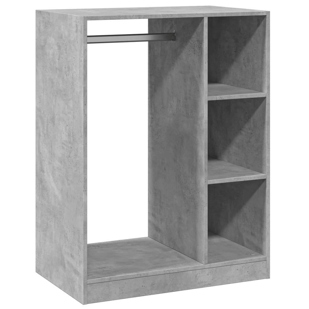 Armadio Grigio Cemento 77x48x102 cm in Legno Multistrato
