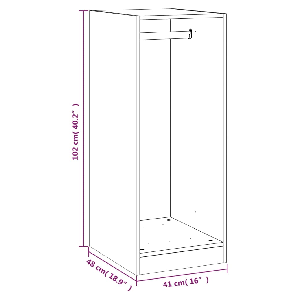 Armadio Bianco 48x41x102 cm in Legno Multistrato