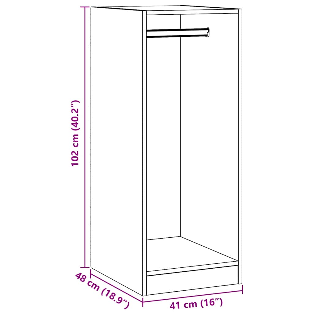 Armadio Grigio Sonoma 48x41x102 cm in Legno Multistrato