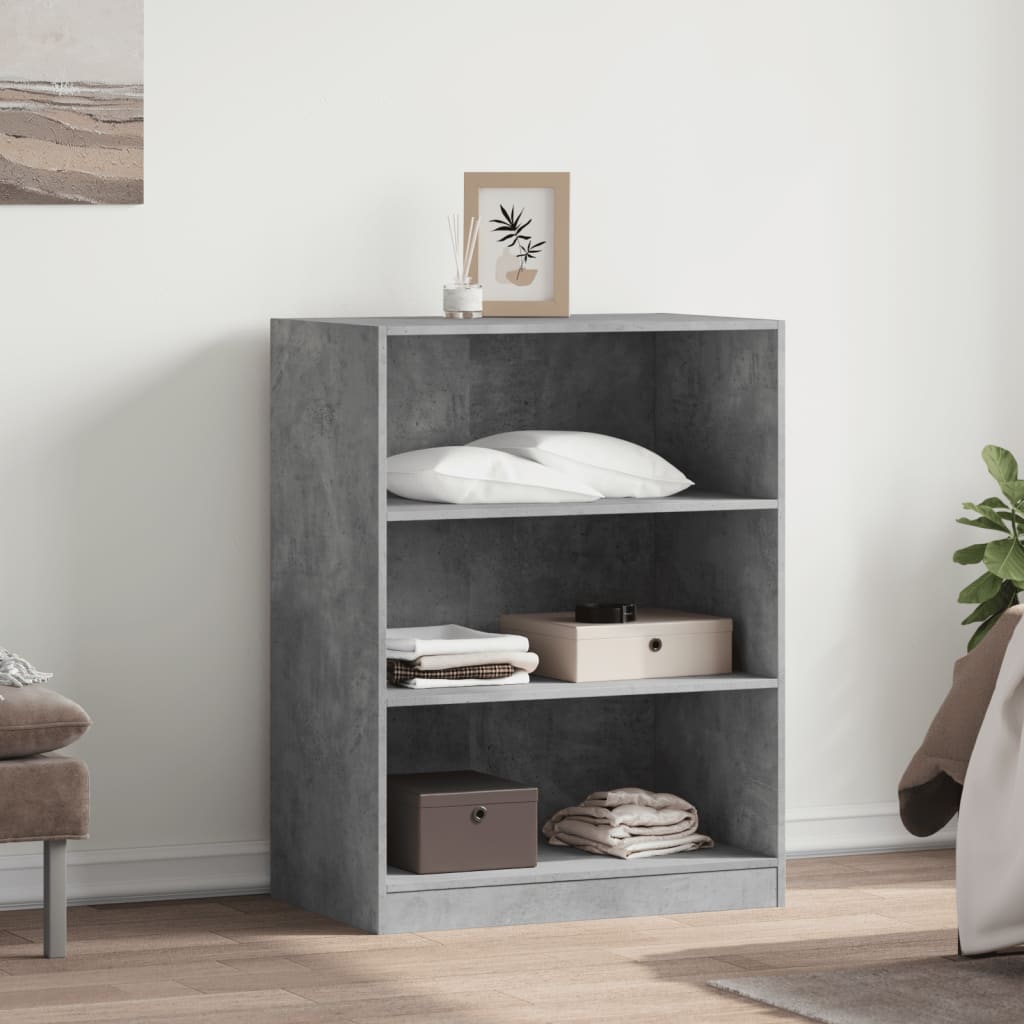 Armadio Grigio Cemento 77x48x102 cm in Legno Multistrato