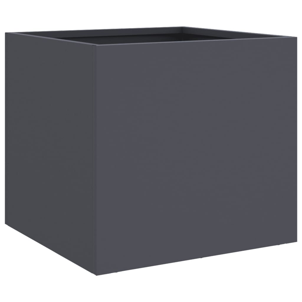 Fioriere 2 pz Antracite 32x30x29 cm in Acciaio Laminato a Freddo