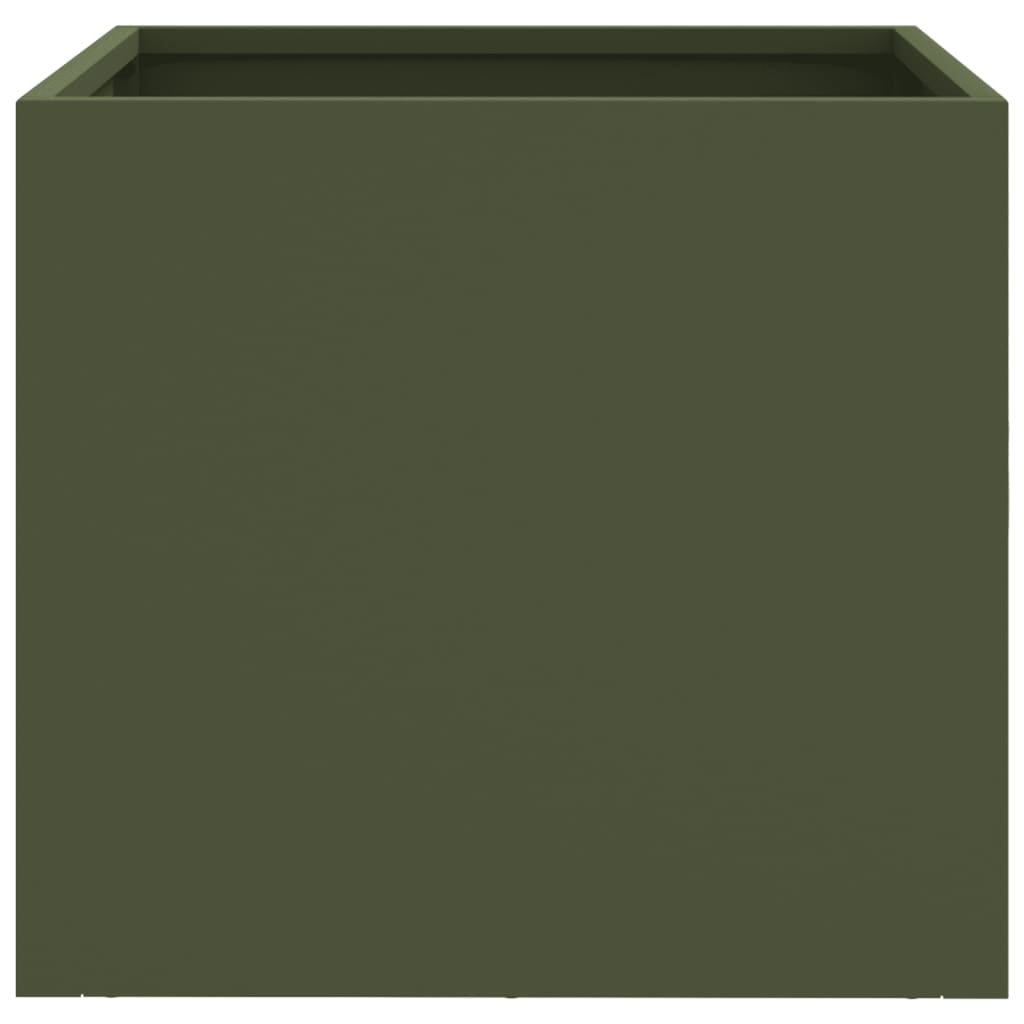Fioriere da Giardino 2 pz Verde Oliva 32x30x29 cm in Acciaio