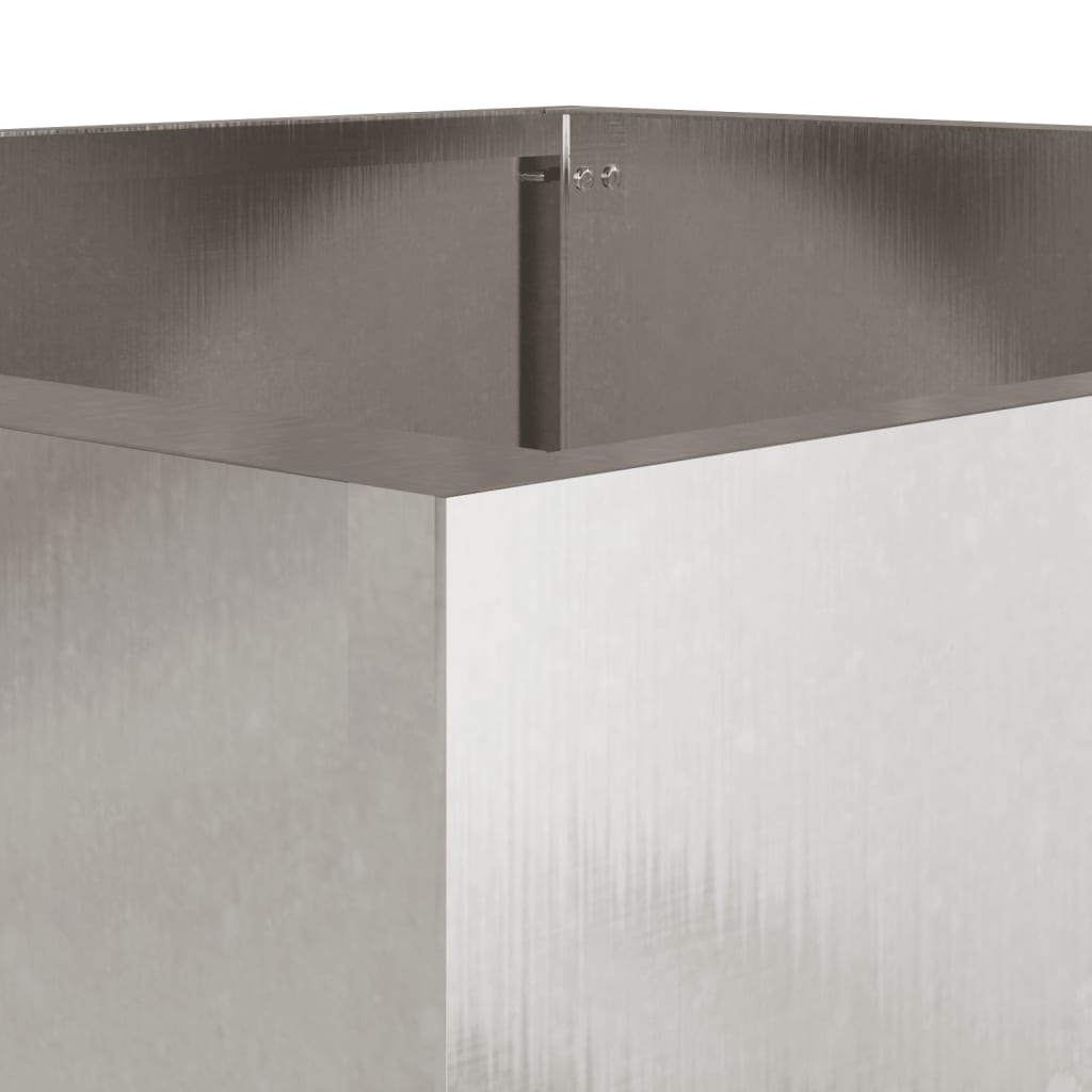 Fioriere 2 pz Argento 32x30x29 cm in Acciaio Inox