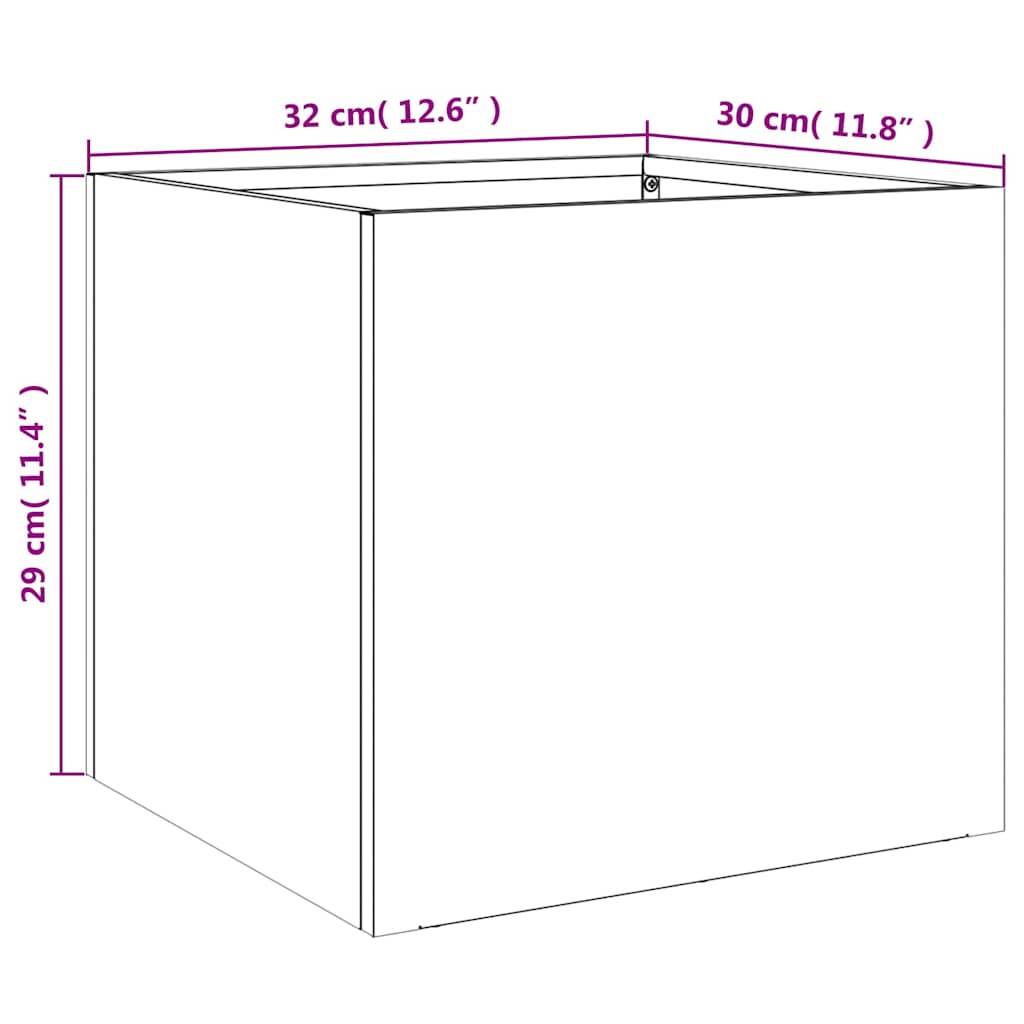 Fioriere 2pz Argento 32x30x29 cm in Acciaio Zincato