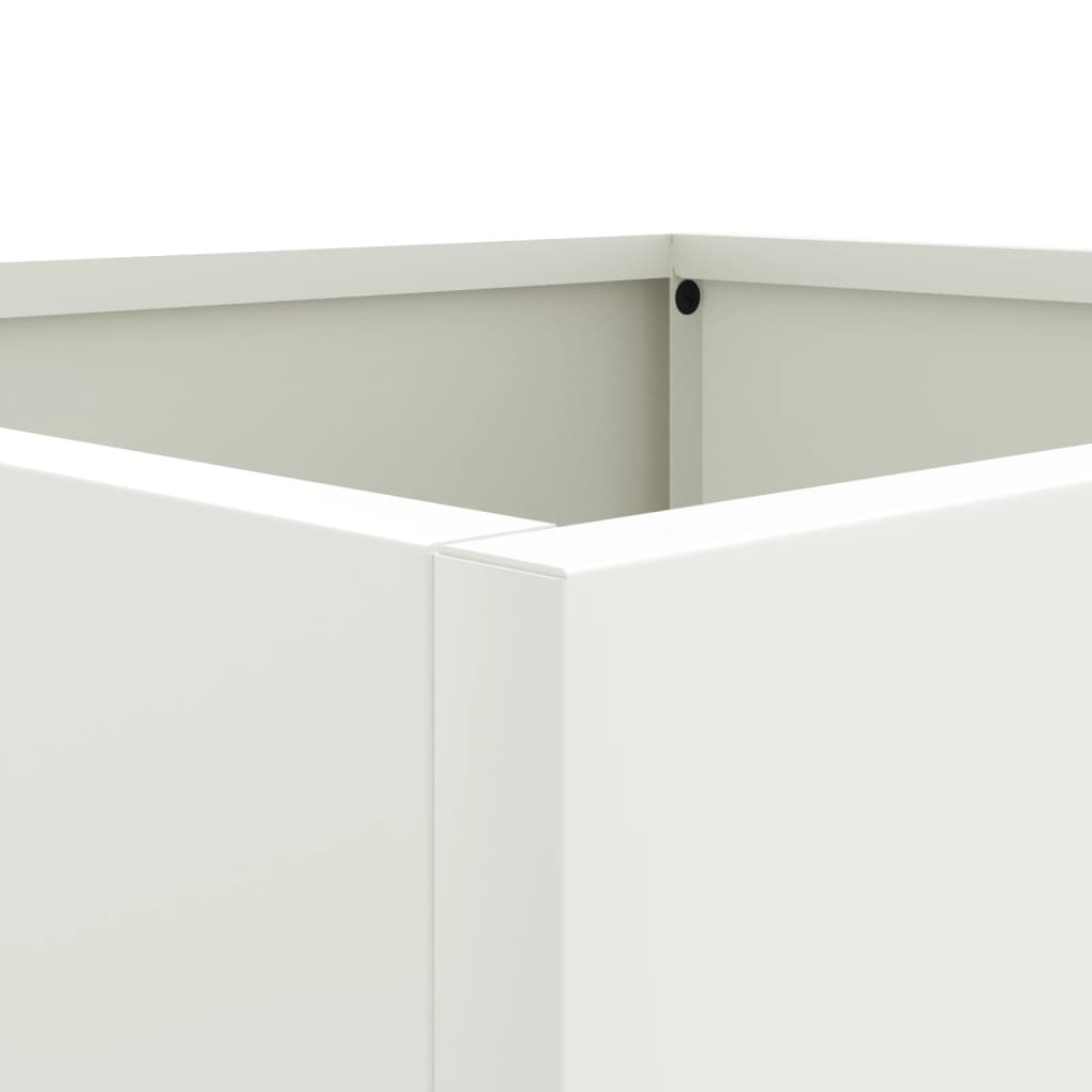 Fioriere 2 pz Bianche 42x40x39 cm in Acciaio