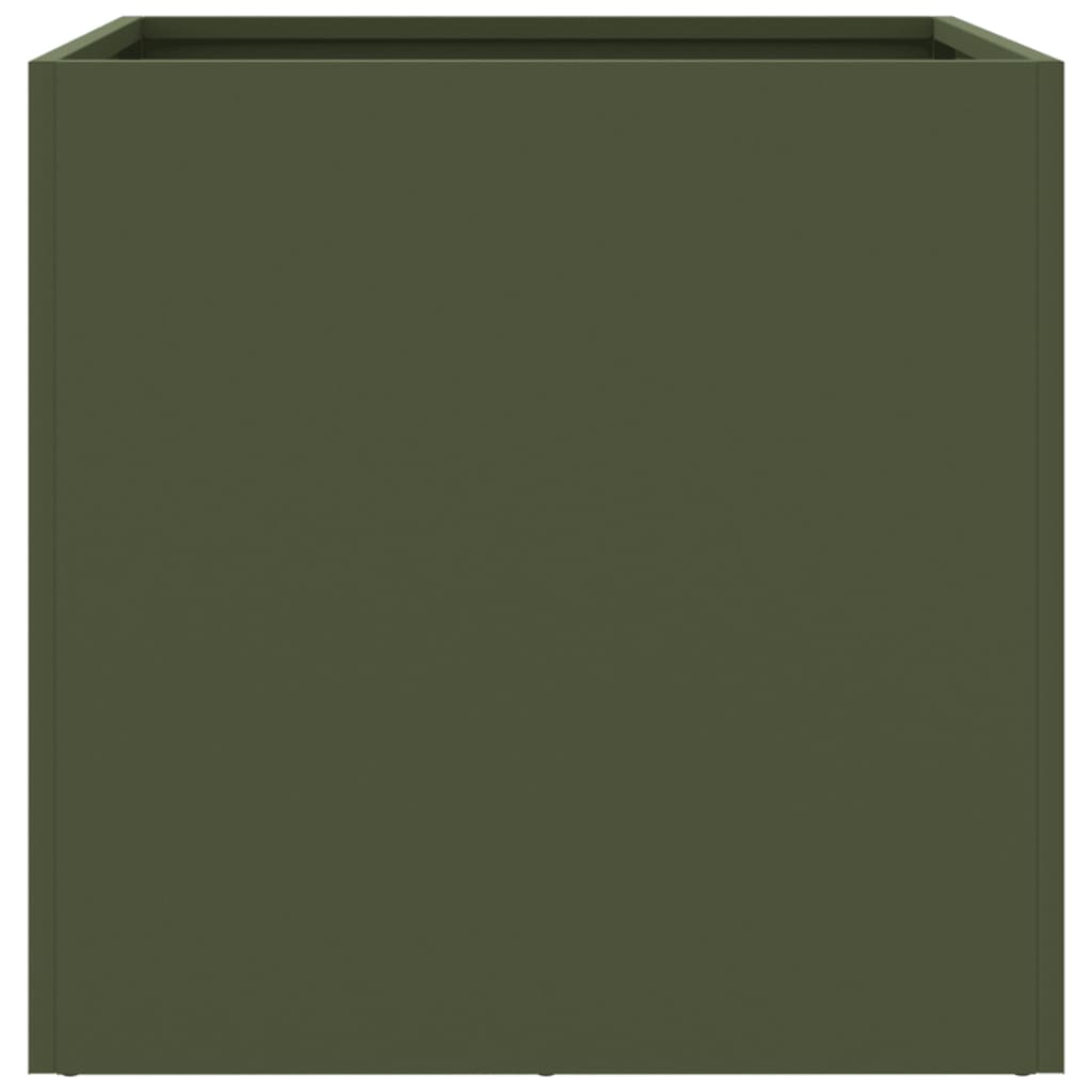 Fioriere 2 pz Verde Oliva 42x40x39 cm in Acciaio
