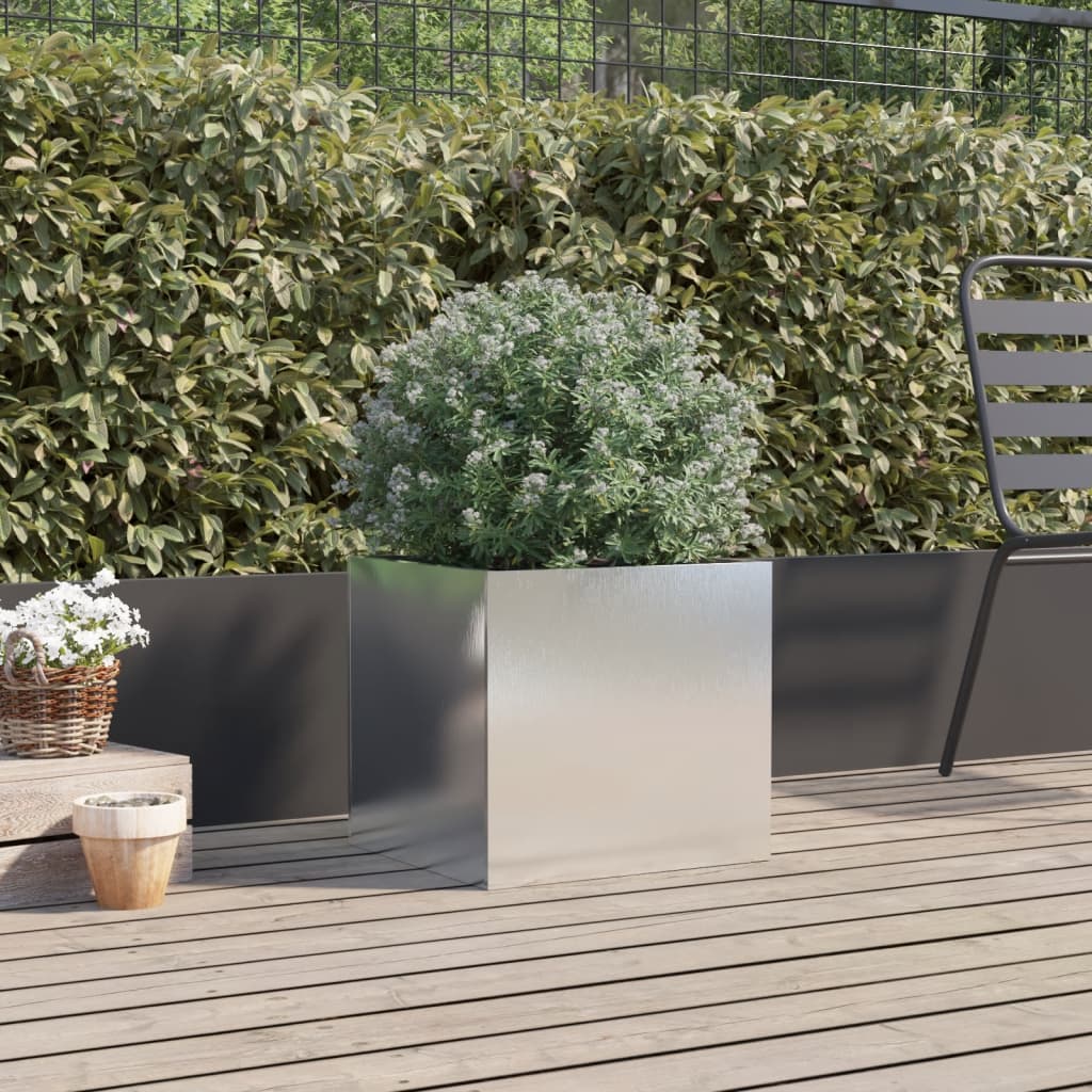 Fioriera Argento 42x40x39 cm in Acciaio Inox