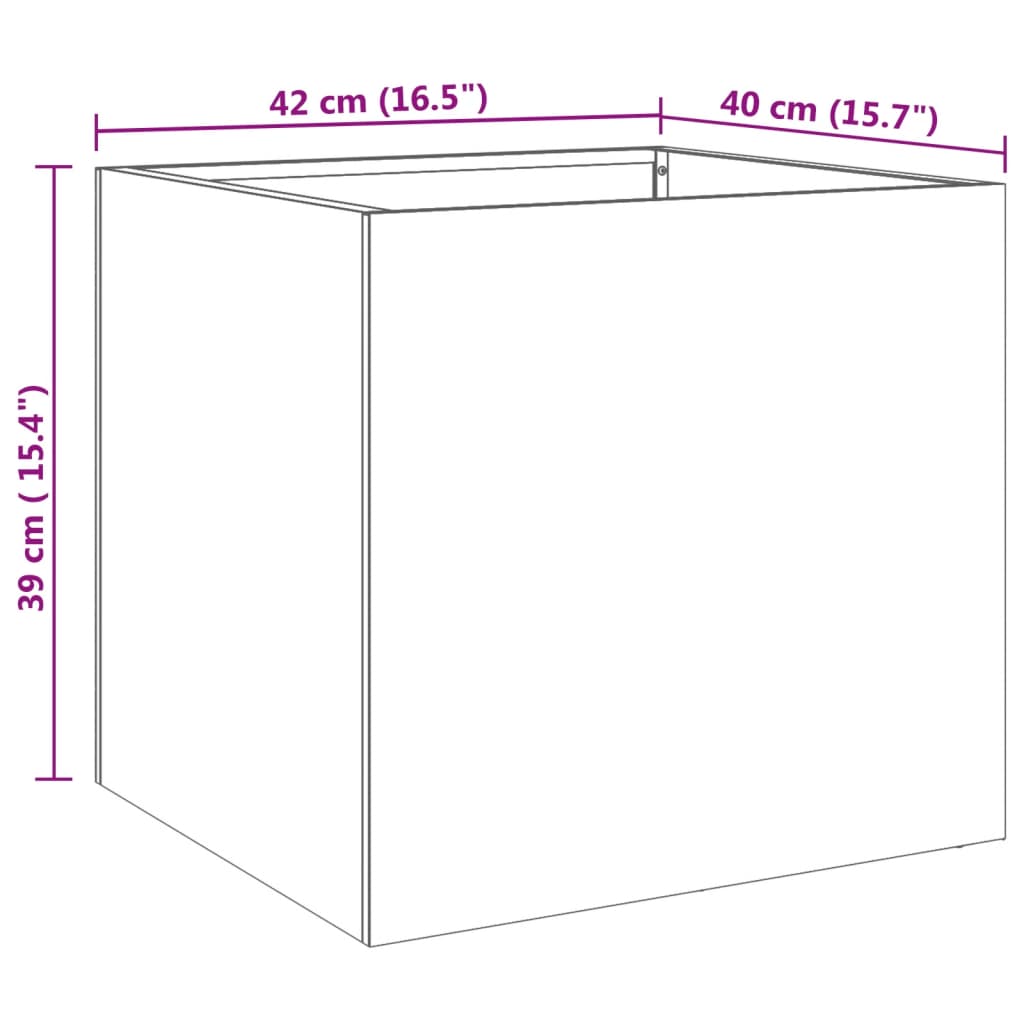 Fioriera Argento 42x40x39 cm in Acciaio Inox