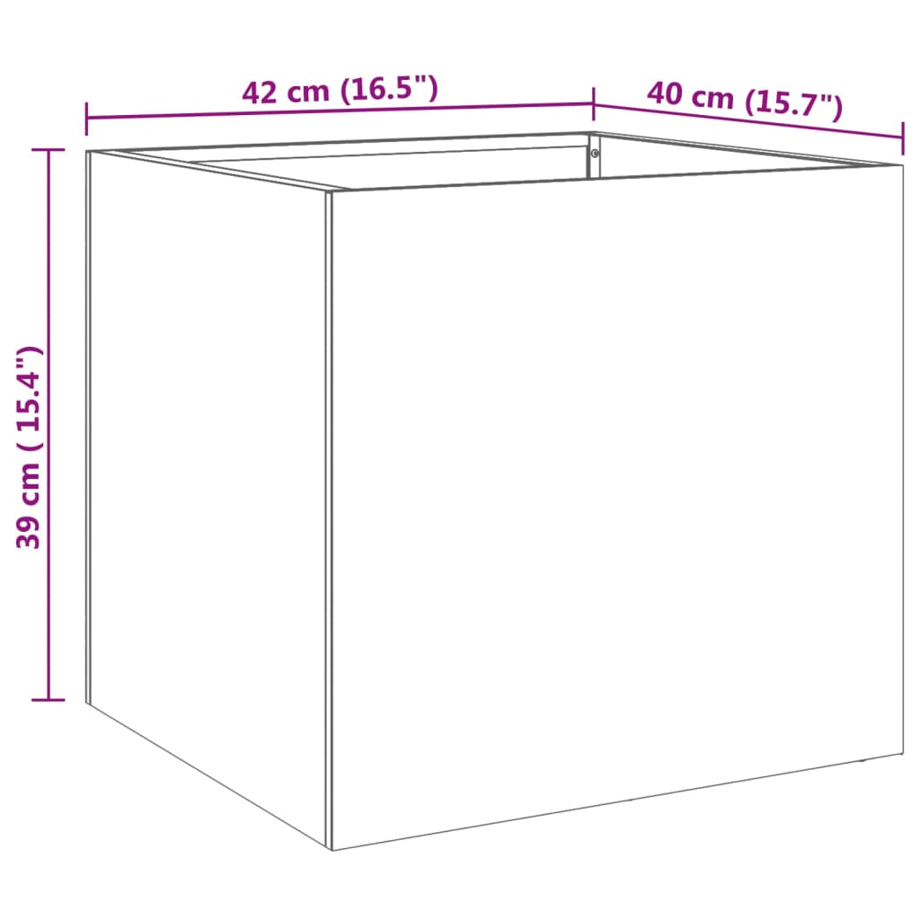 Fioriere 2 pz Argento 42x40x39 cm in Acciaio Inox