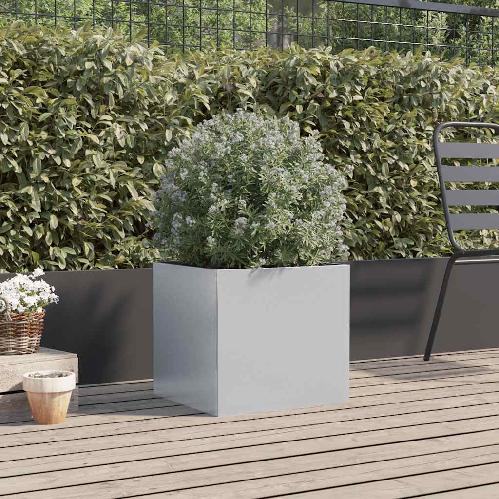 Fioriera Argento 42x40x39 cm in Acciaio Zincato