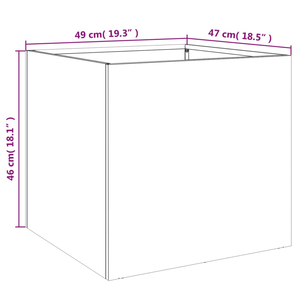 Fioriere 2 pz Bianche 49x47x46 cm in Acciaio