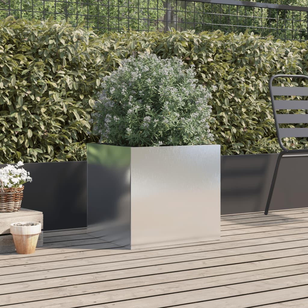 Fioriera Argento 49x47x46 cm in Acciaio Inox