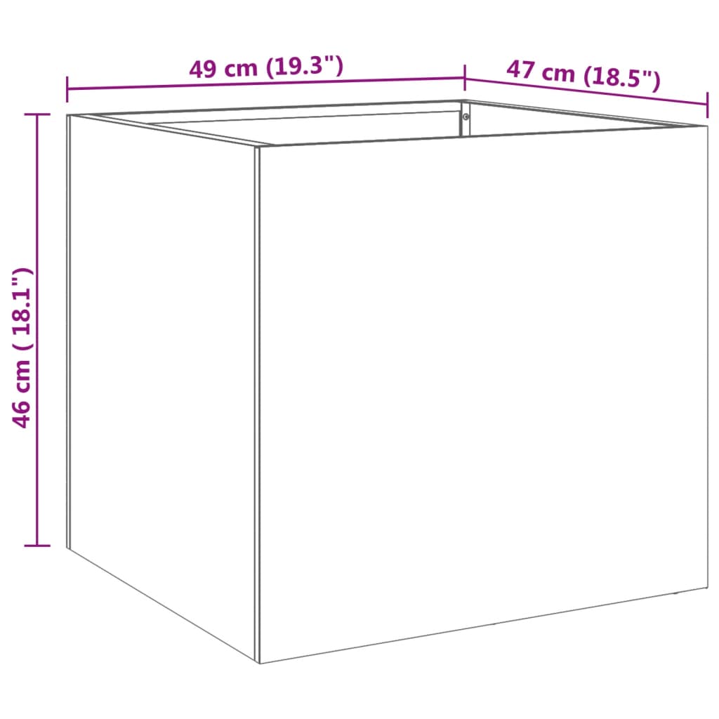 Fioriere 2 pz Argento 49x47x46 cm in Acciaio Inox