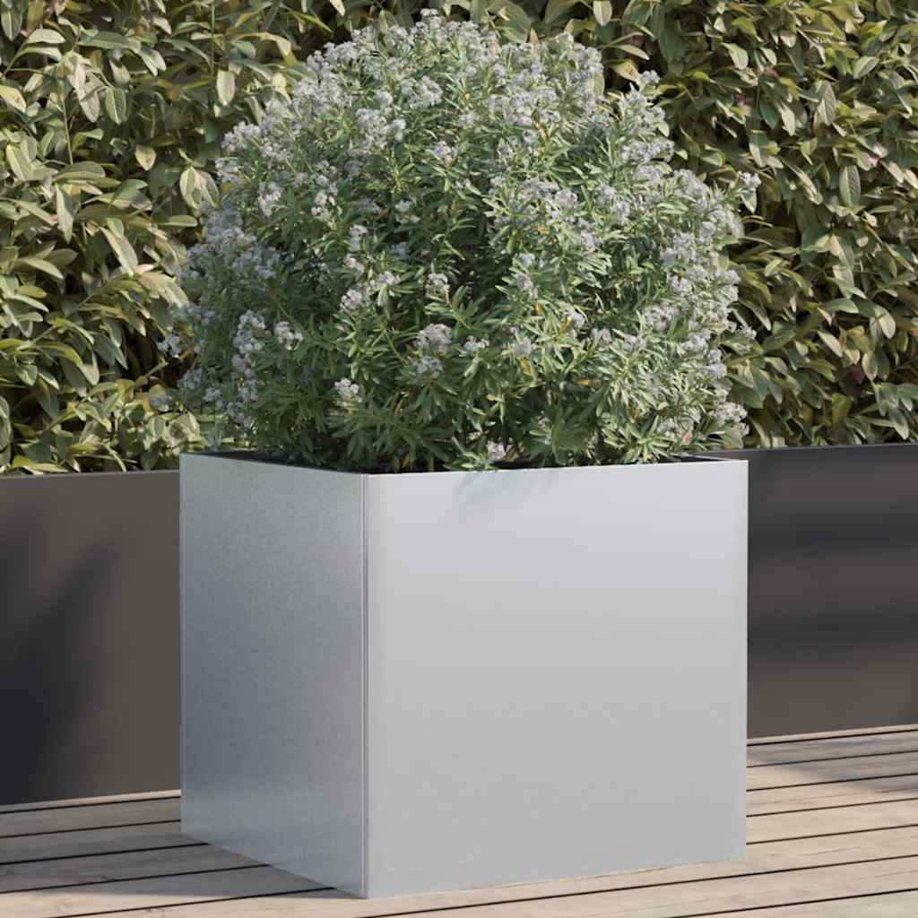 Fioriera Argento 49x47x46 cm in Acciaio Zincato