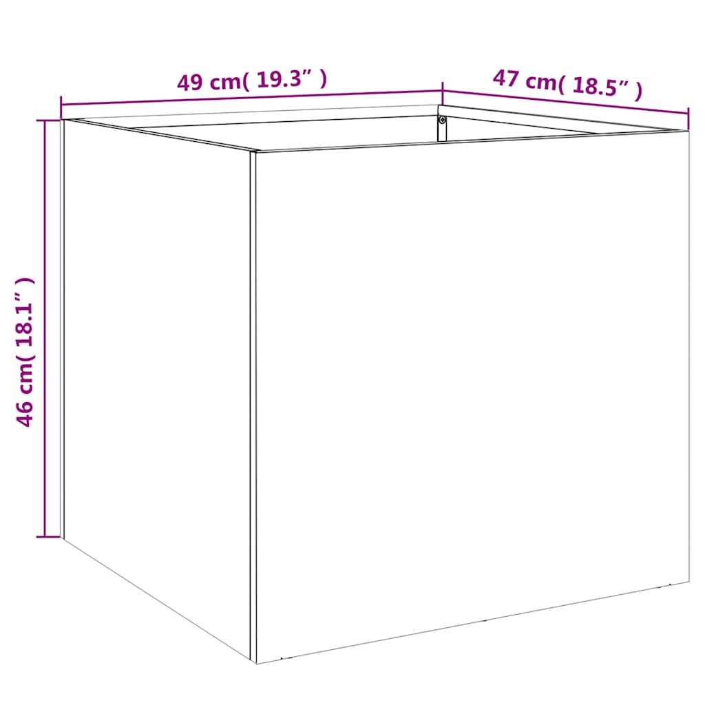 Fioriera Argento 49x47x46 cm in Acciaio Zincato
