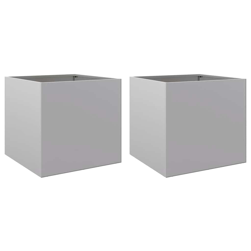 Fioriere 2pz Argento 49x47x46 cm in Acciaio Zincato
