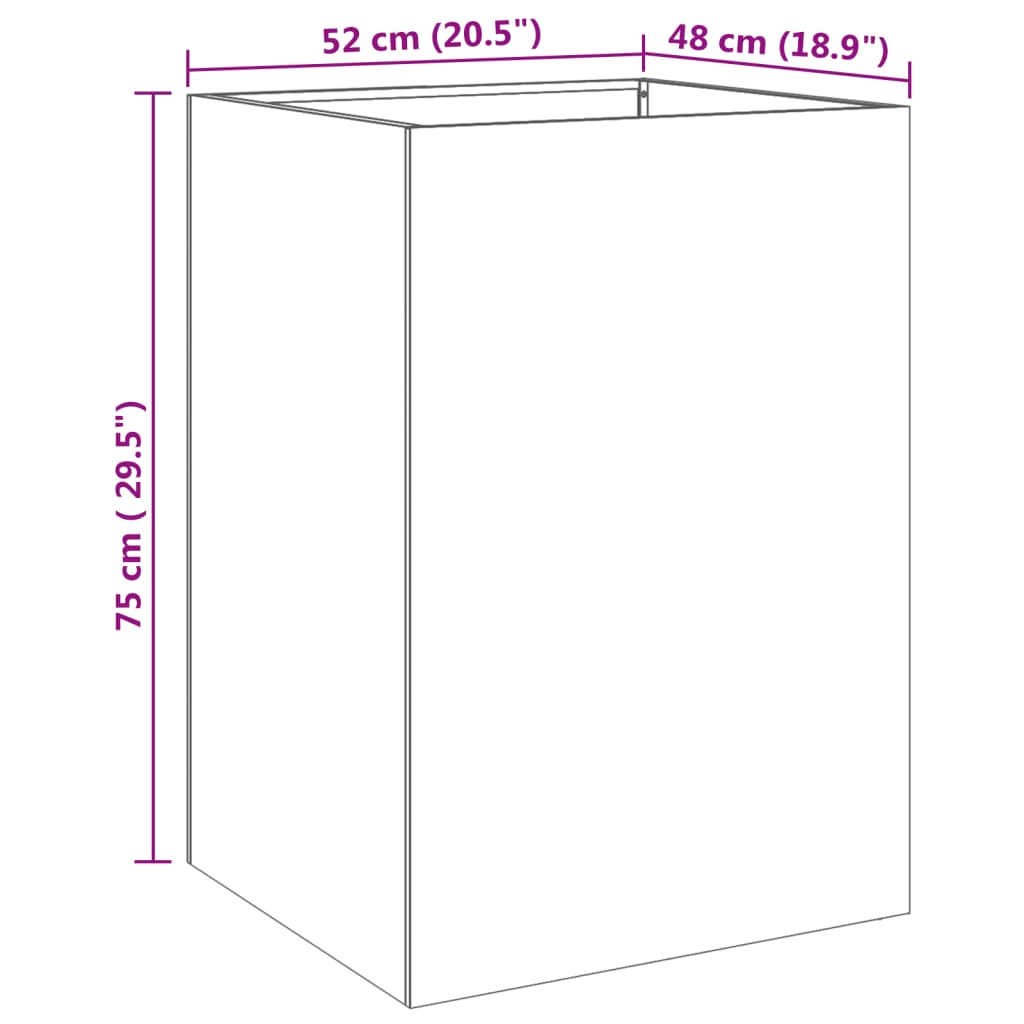 Fioriera Argento 52x48x75 cm in Acciaio Inox