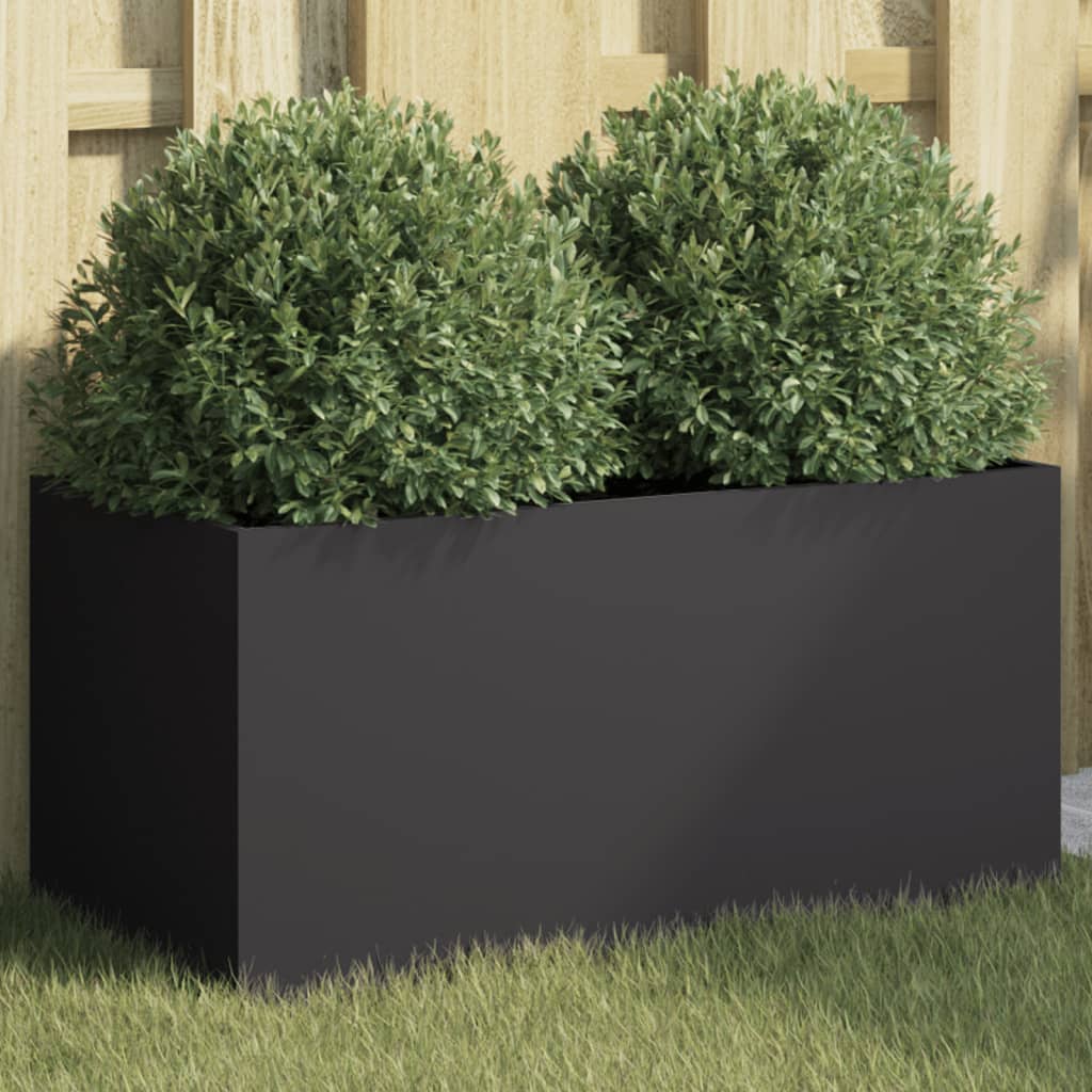 Fioriera Nera 62x30x29 cm in Acciaio
