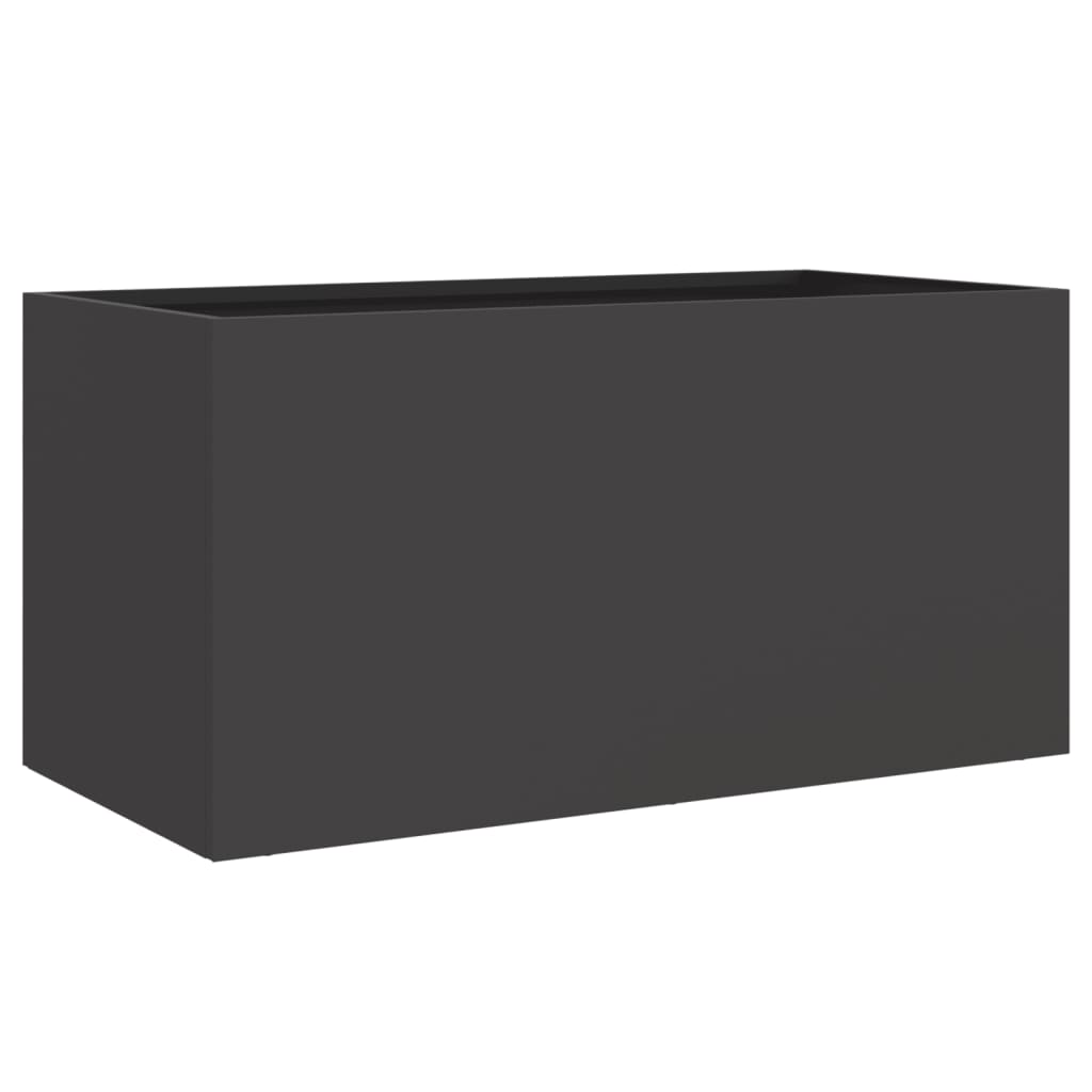 Fioriera Nera 62x30x29 cm in Acciaio