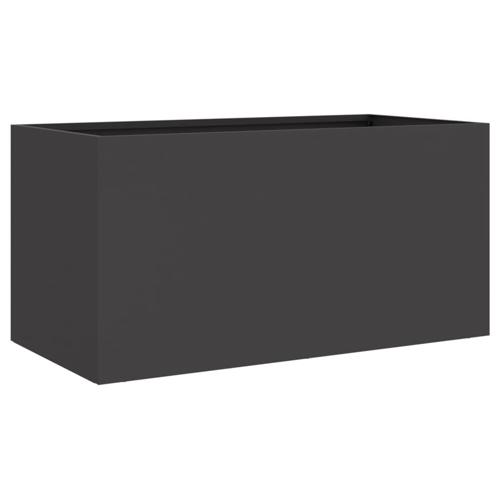 Fioriera Nera 62x30x29 cm in Acciaio