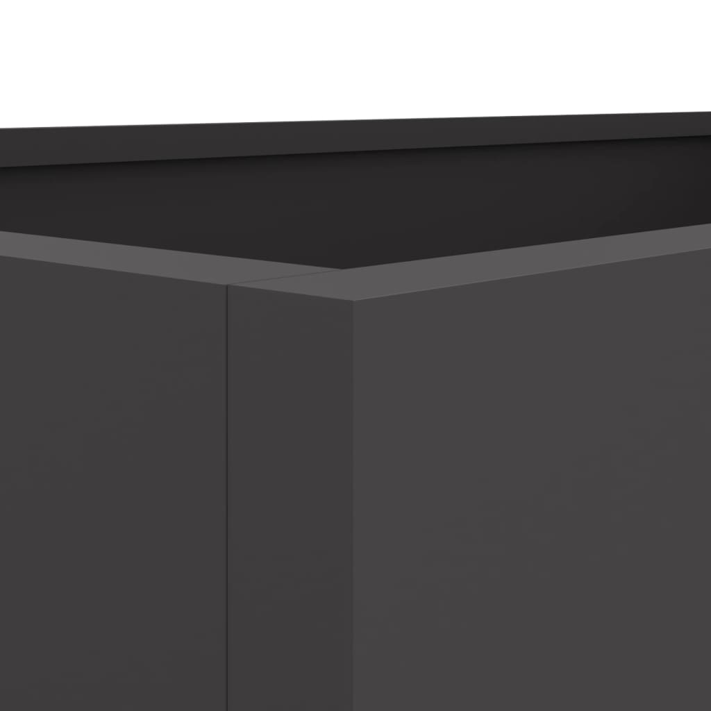 Fioriera Nera 62x30x29 cm in Acciaio